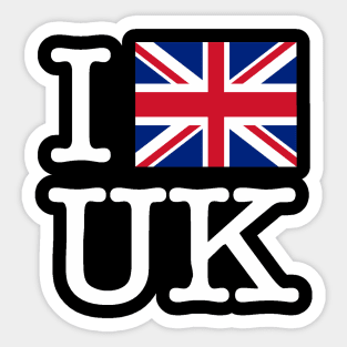 I Union Jack United Kingdom (WhiteLettering) Sticker